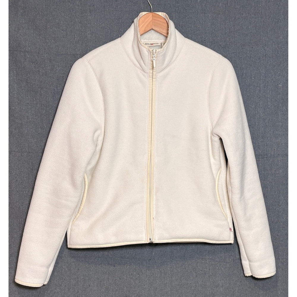 Polo Jeans Co Ralph Lauren Women Cream Fleece‎ Sherpa Lined Full Zip Jacket M